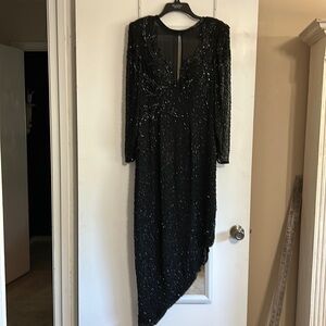 Vintage AJ Bari black beaded cocktail dress Sz 10
